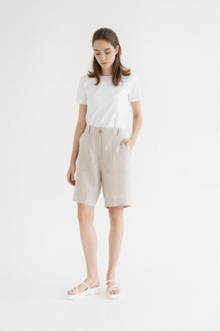 Melange Linen Etude Shorts - Linen Tales 