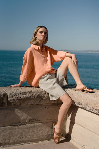 Melange Linen Etude Shorts - Linen Tales 5