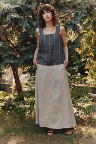 Melange Linen Gardenia Skirt - Linen Tales 4