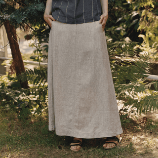 Melange Linen Gardenia Skirt - Linen Tales 3