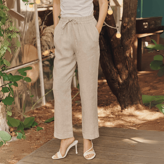 Melange Linen Octave Trousers - Linen Tales 