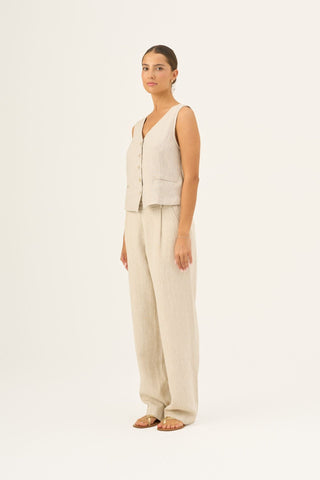 Melange Linen Pasodoble Vest - Linen Tales Global 