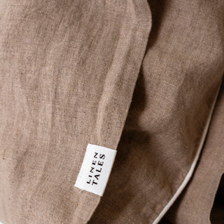 Melange Linen Pillowcase with White Piping Set of 2 - Linen Tales Global 4