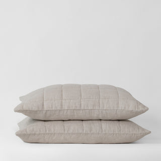Melange Linen Quilted Pillow Sham - Linen Tales 2