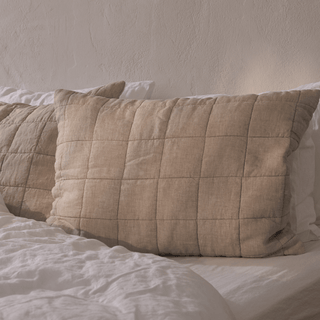 Melange Linen Quilted Pillow Sham - Linen Tales 3