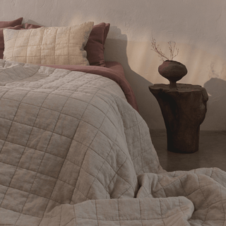 Melange Linen Quilted Pillow Sham - Linen Tales 
