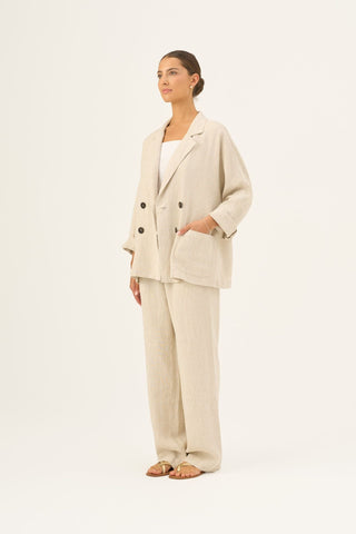 Melange Linen Ventus Jacket - Linen Tales Global 3