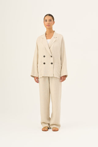 Melange Linen Ventus Jacket - Linen Tales Global 