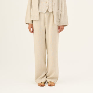 Melange Linen Willow Trousers - Linen Tales Global 