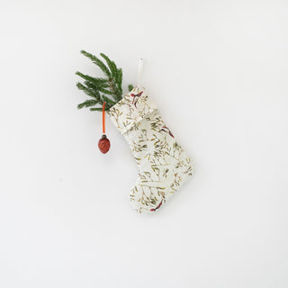 Mistletoe Linen Christmas Stocking - Linen Tales Global 