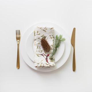 Mistletoe Linen Napkins Set of 2 - Linen Tales Global 