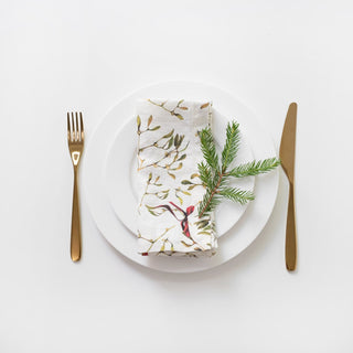 Mistletoe Linen Napkins Set of 2 - Linen Tales Global 
