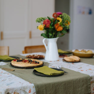 Moss Green Linen Napkins Set of 2 - Linen Tales 3