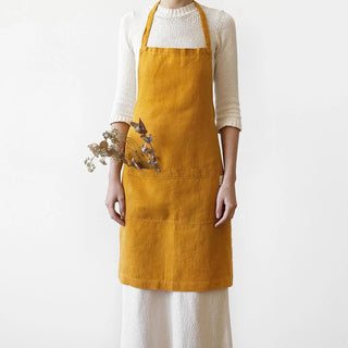 Mustard Linen Daily Apron - Linen Tales 