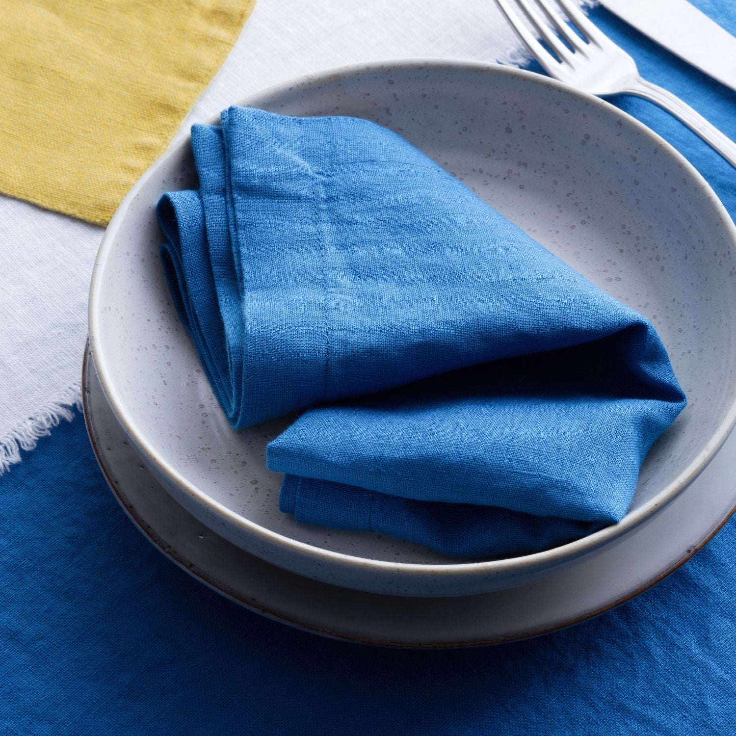 Bird, Dinner napkins, Sage green, Blue