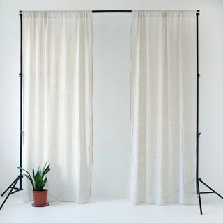 Natural Linen Daytime Rod Pocket Curtain Set of 2 - Linen Tales 