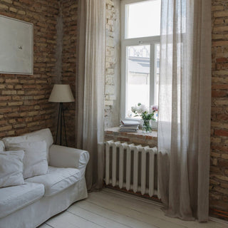 Natural Linen Daytime Tie Top Curtain Set of 2 - Linen Tales 6