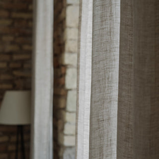 Natural Linen Daytime Tie Top Curtain Set of 2 - Linen Tales 7