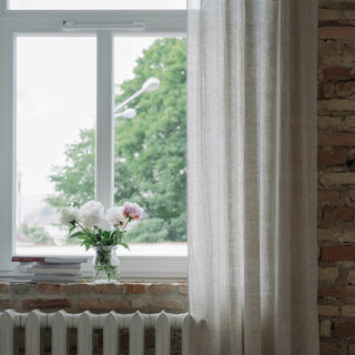 Natural Linen Daytime Tie Top Curtain Set of 2 - Linen Tales 