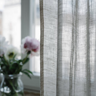 Natural Linen Daytime Tie Top Curtain Set of 2 - Linen Tales 9
