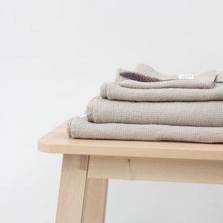 Natural Linen Fine Waffle Towel - Linen Tales 