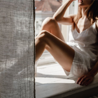 Natural Linen Night Time Rod Pocket Curtain Set of 2 - Linen Tales 3