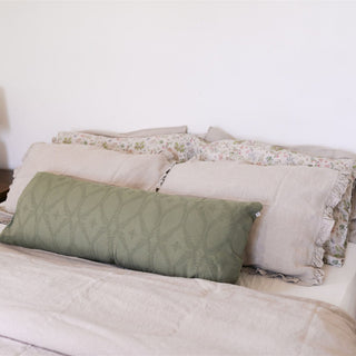 100% Linen Pillowcase With Ruffles - Natural Flax, Hypoallergenic, 20x36 Inch