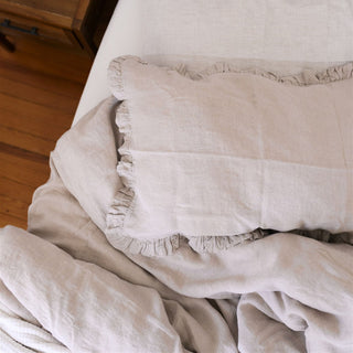 Natural Linen Pillowcase with Frills - Linen Tales 3