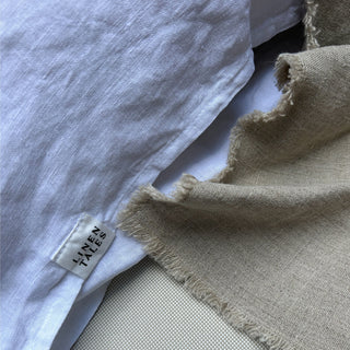 Natural Linen Table Runner with Fringes - Linen Tales 4