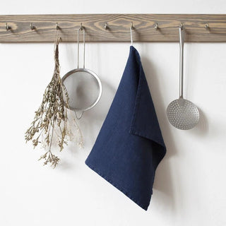 Navy Linen Kitchen Towel - Linen Tales 