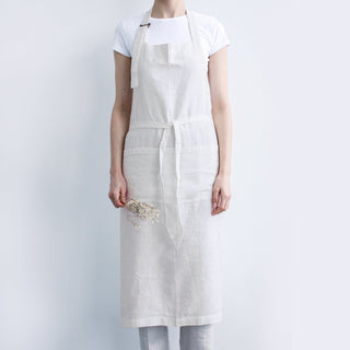 Off - White Linen Chef Apron - Linen Tales 