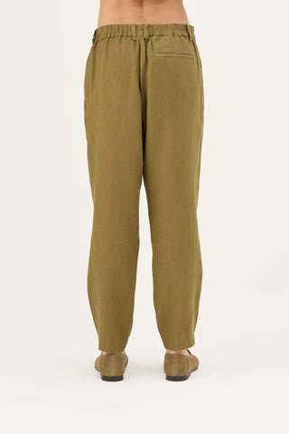 Olive Khaki Linen Magnus Trousers - Linen Tales Global 6