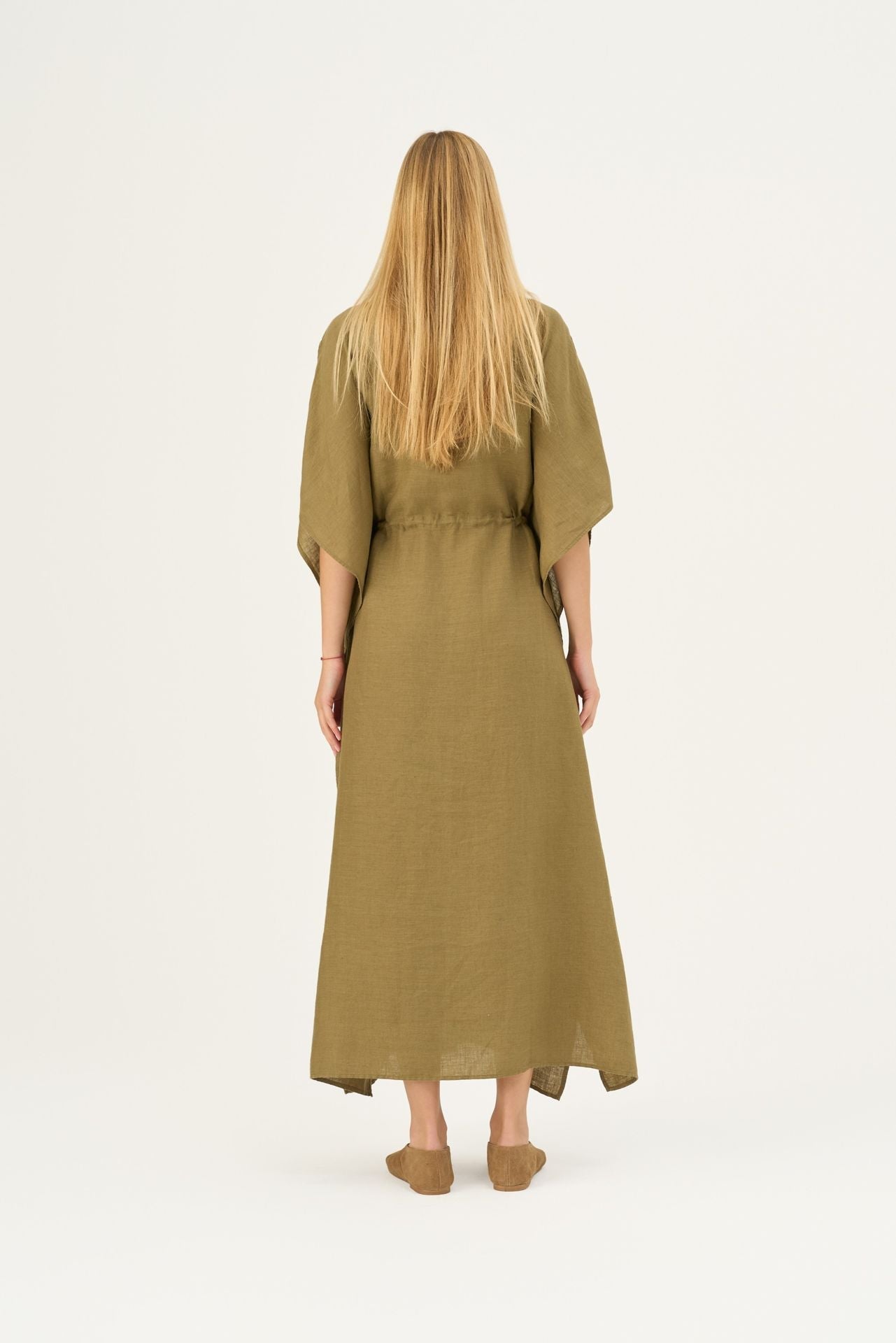 Olive Khaki Linen Sol Dress Color options / L-XL