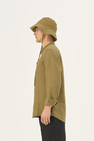 Olive Khaki Linen Solaris Hat - Linen Tales Global 4