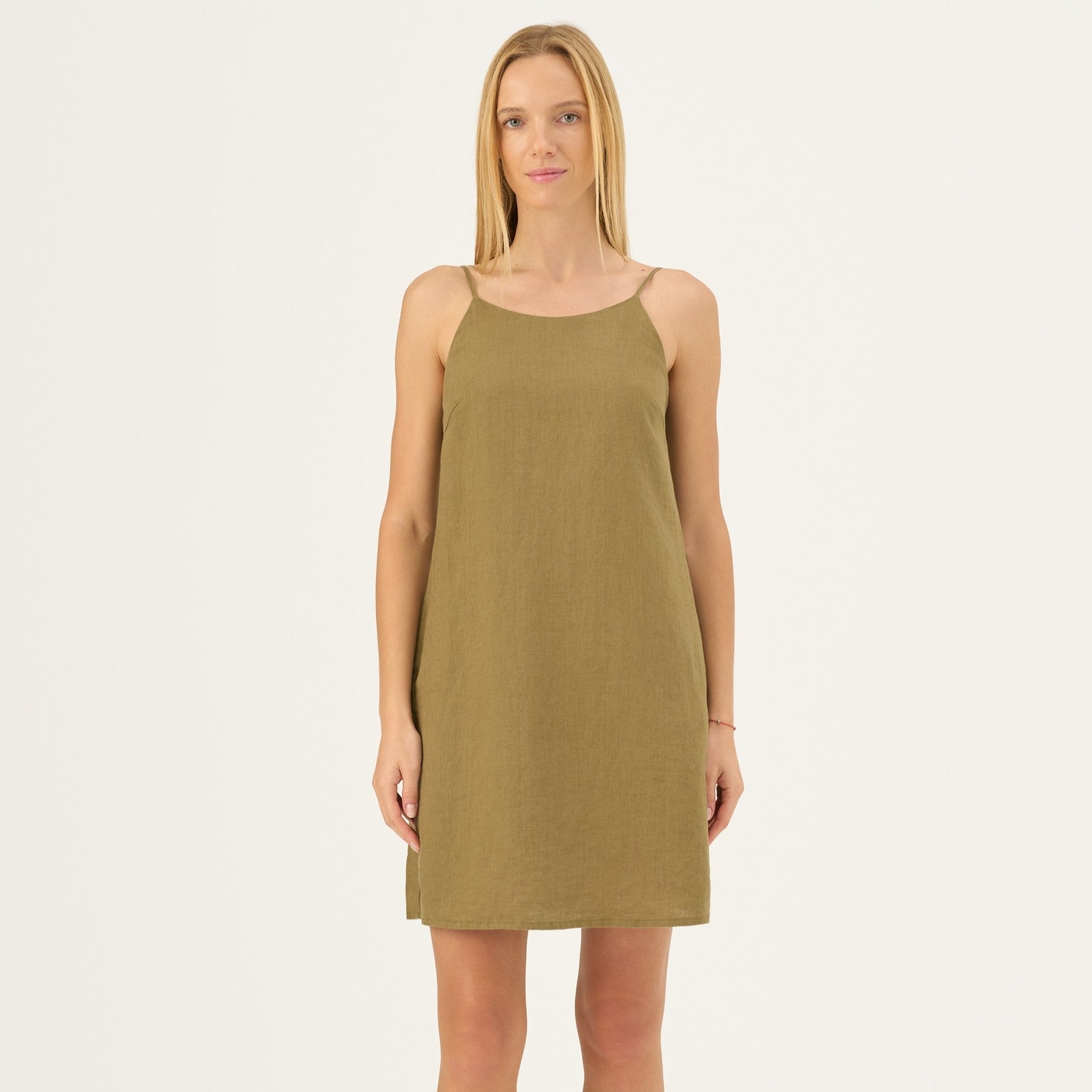 Olive Khaki Linen Stella Dress Linen Tales Global Olive Khaki Linen Stella Dress Linen Tales Global