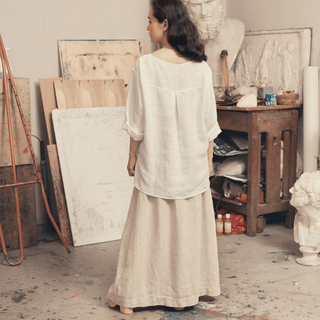 Optical White Linen Bilberry Top - Linen Tales 4