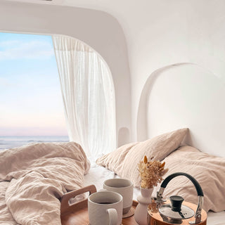 Optical White Linen Daytime Rod Pocket Curtain Set of 2 - Linen Tales 