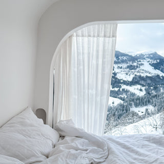 Optical White Linen Daytime Rod Pocket Curtain Set of 2 - Linen Tales 3