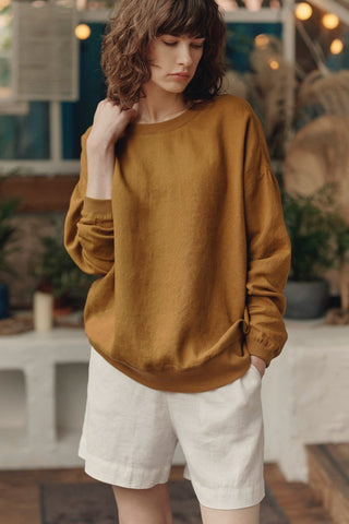 Optical White Linen Hip - Hop Shorts - Linen Tales 