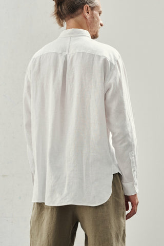 Optical White Linen Larch Shirt - Linen Tales Global 