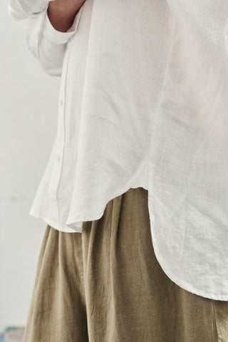 Optical White Linen Larch Shirt - Linen Tales Global 3