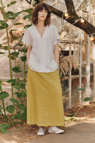 Optical White Linen Melody Shirt - Linen Tales 2