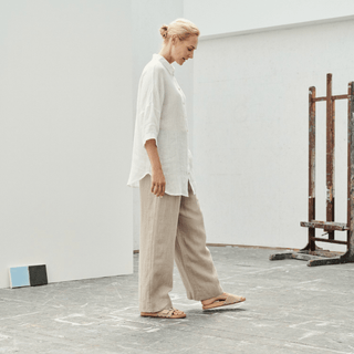 Optical White Linen Oregano Shirt - Linen Tales 3