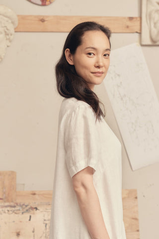 Optical White Linen Speedwell Dress - Linen Tales 4