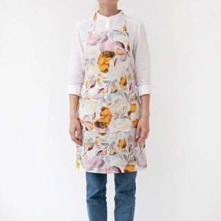 Orange Flow Linen Daily Apron - Linen Tales 