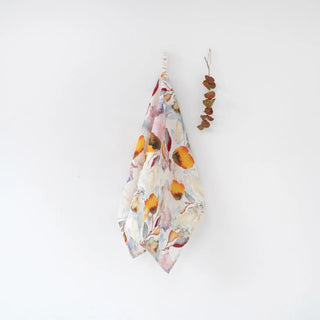 Orange Flow Linen Kitchen Towel - Linen Tales 