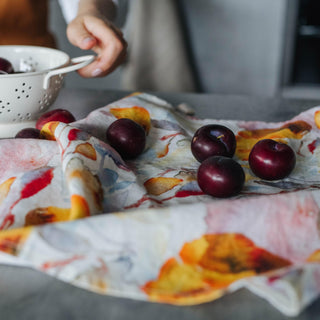 Orange Flow Linen Kitchen Towel - Linen Tales 3