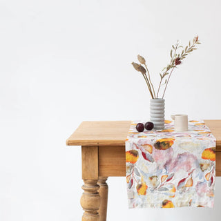 Orange Flow Linen Table Runner - Linen Tales 1