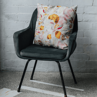 Orange Flow on Natural Linen Cushion Cover - Linen Tales 3