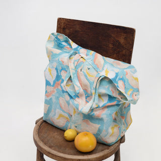 Pastel Iris Linen Big Bag - Linen Tales 